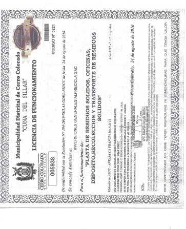 LICENCIA DE FUNCIONAMIENTO